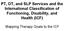 PT, OT, and SLP Services and the International Classification of Functioning, Disability, and Health (ICF) Mapping Therapy Goals to the ICF