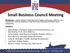 Small Business Council Meeting