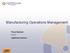 Manufacturing Operations Management