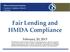 Fair Lending and HMDA Compliance