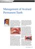 Management of Avulsed Permanent Teeth
