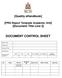 DOCUMENT CONTROL SHEET