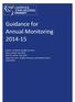Guidance for Annual Monitoring 2014-15