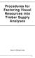 Procedures for Factoring Visual Resources into Timber Supply Analyses