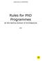Rules for PhD Programmes