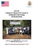 REPORT Training of Trainers (ToT) Course on Sustainable Clean Energy Entrepreneurship