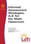 Informal Assessment Strategies: A-Z for the Math Classroom