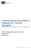 Training Service Accreditation: Guidance for Training Managers