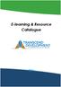 E-learning & Resource Catalogue