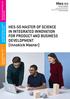 HES-SO MASTER OF SCIENCE IN INTEGRATED INNOVATION FOR PRODUCT AND BUSINESS DEVELOPMENT (Innokick Master)