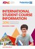INTERNATIONAL STUDENT COURSE INFORMATION