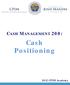 CASH MANAGEMENT 200: Cash Positioning. 2012 CPIM Academy