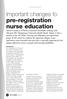 Important changes to pre-registration nurse education