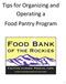 Tips for Organizing and Operating a Food Pantry Program