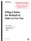 Filing Claims for Refund of Sales or Use Tax