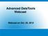Advanced DataTools Webcast. Webcast on Oct. 20, 2015