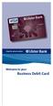 Welcome to your Business Debit Card