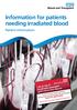 Information for patients needing irradiated blood