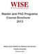 Master and PhD Programs Course Brochure 2013