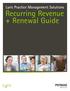 Lyric Practice Management Solutions. Recurring Revenue + Renewal Guide