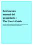 ford mexico manual del propietario : The User's Guide