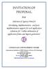 INVITATION OF PROPOSAL for