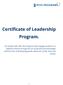 Certificate of Leadership Program.