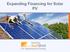 Expanding Financing for Solar PV