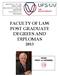 FACULTY OF LAW POST GRADUATE DEGREES AND DIPLOMAS 2013