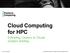 Cloud Computing for HPC