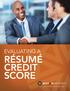 evaluating a résumé credit score