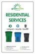 RESIDENTIAL SERVICES. compost recycle landfill