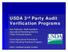 USDA 3 rd Party Audit Verification Programs