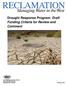 Drought Response Program: Draft Funding Criteria for Review and Comment