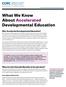 What We Know About Accelerated Developmental Education