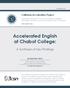 Accelerated English at Chabot College:
