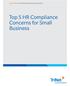 WHITE PAPER: TOP 5 HR COMPLIANCE CONCERNS FOR SMALL BUSINESS. Top 5 HR Compliance Concerns for Small Business