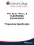 HNC ELECTRICAL & ELECTRONIC ENGINEERING. Programme Specification