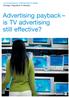 Advertising payback is TV advertising still effective?