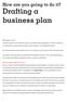 Drafting a business plan