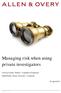 Managing risk when using private investigators