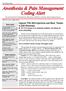 Anesthesia & Pain Management Coding Alert