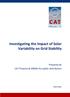 Investigating the Impact of Solar Variability on Grid Stability. Prepared by CAT Projects & ARENA for public distribution