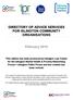 DIRECTORY OF ADVICE SERVICES FOR ISLINGTON COMMUNITY ORGANISATIONS. February 2014