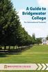 A Guide to Bridgewater College. For International Students