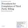 Procedures for Completion of Third Party Billing