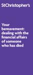 Your bereavement: dealing with the financial affairs of someone who has died