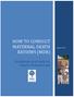HOW TO CONDUCT MATERNAL DEATH REVIEWS (MDR)