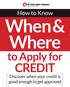 When & Where CREDIT. to Apply for. How to Know. Discover when your credit is good enough to get approved FIX YOUR CREDIT YOURSELF HOW TO