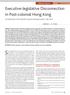 Executive-legislative Disconnection in Post-colonial Hong Kong